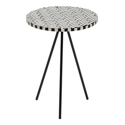 Bijzettafel Wit Zwart 38 x 38 x 50 cm