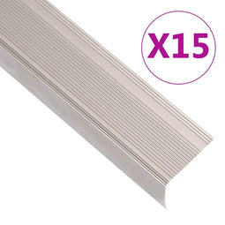 Trapneuzen L-vormig 15 st 100 cm aluminium champagnekleurig
