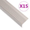 Trapneuzen L-vormig 15 st 100 cm aluminium champagnekleurig