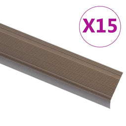 Trapneuzen L-vormig 15 st 100 cm aluminium bruin