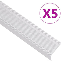 Trapneuzen L-vormig 5 st 90 cm aluminium zilverkleurig