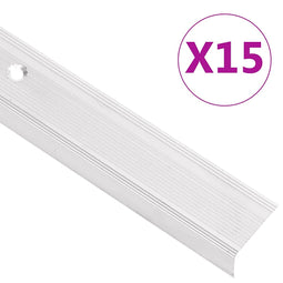 Trapneuzen L-vormig 15 st 100 cm aluminium zilverkleurig