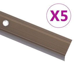 Trapneuzen L-vormig 5 st 90 cm aluminium bruin