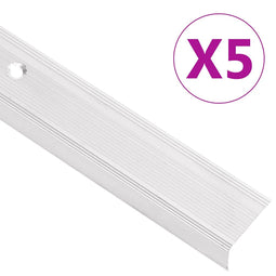 Trapneuzen L-vormig 5 st 100 cm aluminium zilverkleurig