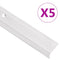 Trapneuzen L-vormig 5 st 100 cm aluminium zilverkleurig