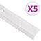 Trapneuzen L-vormig 5 st 100 cm aluminium zilverkleurig