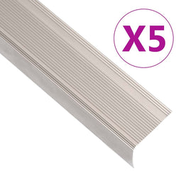 Trapneuzen L-vormig 5 st 100 cm aluminium champagnekleurig