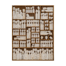 Schilderij Bruin Beige Hout 120 x 164 x 6 cm