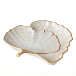 Kom GINKGO Wit Natuurlijk Porselein 25,2 x 26 x 5,5 cm