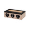Box for Infusions HEARTS Zwart Natuurlijk Polyresin Hout MDF 24 x 17 x 7 cm