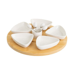 Snackdienblad Wit Natuurlijk 30 x 30 x 5 cm (6 Stuks)