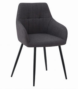 Eetkamerstoel BENI - set van 2 - grafietkleur - 85x57x59 cm