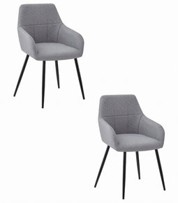 Eetkamerstoel BENI - 2 stuks - lichtgrijs - 85x57x59 cm