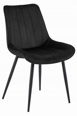Eetkamerstoel SOSA - 2 stuks - zwart - velours - metaal