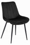 Eetkamerstoel SOSA - 2 stuks - zwart - velours - metaal