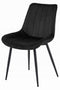 Eetkamerstoel SOSA - 2 stuks - zwart - velours - metaal