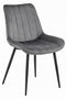 Eetkamerstoel SOSA - 3 stuks - donkergrijs - fluwelen zitting