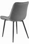 Eetkamerstoel SOSA - 4 stuks - donkergrijs - fluwelen zitting