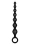 NMC 7 INCH RIBBED SILICONE ANAL BEADS BLACK