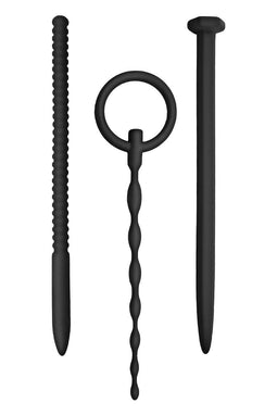 NMC 3 IN 1 SILICONE URETHRAL SOUND KIT SET BLACK