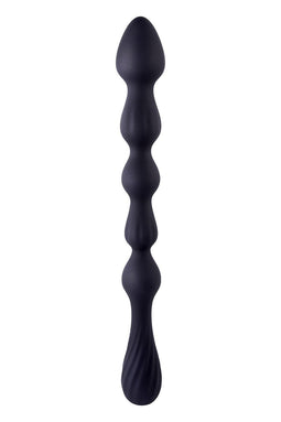 NMC 10.5 INCH RIBBED SILICONE ANAL BALL BEADS BLACK
