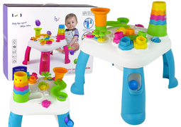 Speeltafel kind - wit/blauw - LEDs en vormen - 40x40x51 cm