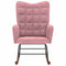 Schommelstoel fluweel roze