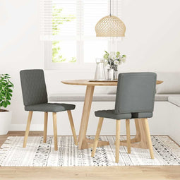 Eetkamerstoelen 2 st stof donkergrijs