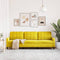 Driezitsbank 210 cm fluweel geel