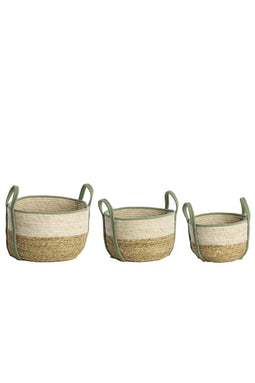 Light&living Mand S/3 max Ø33x23 cm KINSALE naturel-crème-mint