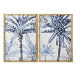 Schilderij Home ESPRIT Palmen Mediterrane 70 x 3 x 100 cm (2 Stuks)