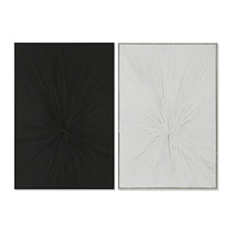 Schilderij Home ESPRIT Zwart Beige Modern (2 Stuks)