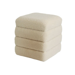 Poef Versa Crème Hout MDF 40 x 42 x 40 cm