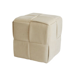 Poef Versa Crème Hout MDF 43 x 43 x 43 cm