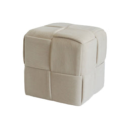 Poef Versa Beige Hout MDF 43 x 43 x 43 cm