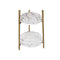 Vloerlamp DKD Home Decor Gouden Metaal Polyester Wit 50 W Hout MDF (41 x 41 x 156 cm)