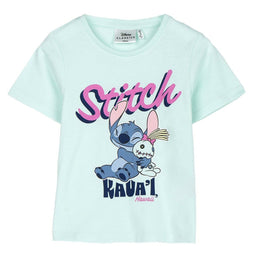 T-Shirt met Korte Mouwen voor kinderen Stitch Turkoois Maat 10 Jaar