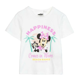 T-Shirt met Korte Mouwen voor kinderen Minnie Mouse Wit Maat 7 Jaar