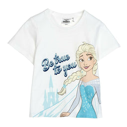 T-Shirt met Korte Mouwen voor kinderen Frozen Wit Maat 7 Jaar