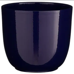 Mica decorations - Tusca pot rond d.blauw glanzend h14xd14,5cm