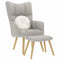 Relaxstoel met voetenbank stof wolk grijs