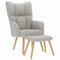 Relaxstoel met voetenbank stof wolk grijs