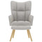 Relaxstoel met voetenbank stof wolk grijs