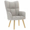 Relaxstoel met voetenbank stof wolk grijs