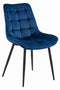 Eetkamerstoel BERA - marineblauw - fluwelen zitting - 88x54x60 cm