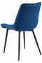 Eetkamerstoel BERA - marineblauw - fluwelen zitting - 88x54x60 cm