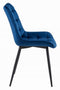 Eetkamerstoel BERA - marineblauw - fluwelen zitting - 88x54x60 cm