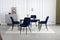Eetkamerstoel BERA - marineblauw - fluwelen zitting - 88x54x60 cm