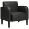 Fauteuil met armleuningen 54 cm kunstleer zwart