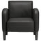 Fauteuil met armleuningen 54 cm kunstleer zwart